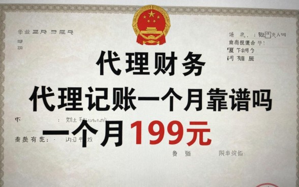 代理财务怎么这么便宜,代理记账一个月199元靠谱吗