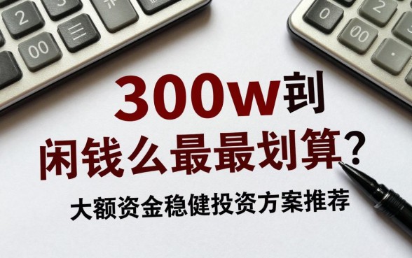 300w闲钱怎么理财最划算?大额资金稳健投资方案推荐