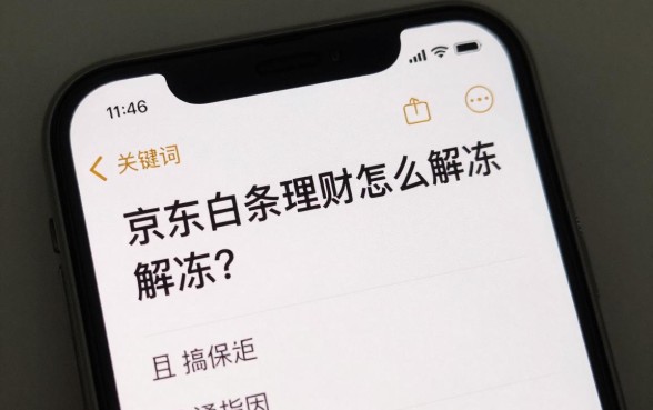 京东白条理财怎么解冻?资金冻结原因及解冻方法详解