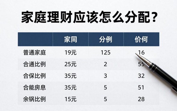 家庭理财应该怎么分配？普通家庭理财最佳比例分配方案