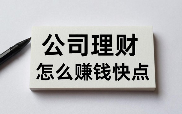 公司理财怎么赚钱快点,新手如何快速稳定收益?