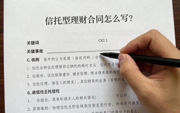 信托型理财合同怎么写?正规信托理财合同范本下载