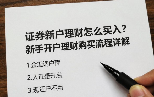 证券新户理财怎么买入?新手开户理财购买流程详解