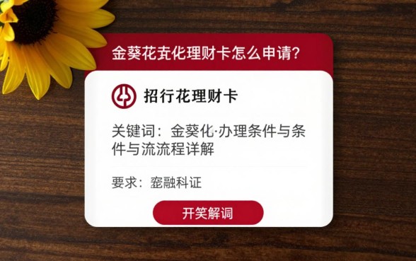 金葵花理财卡怎么申请？招行金葵花卡办理条件与流程详解