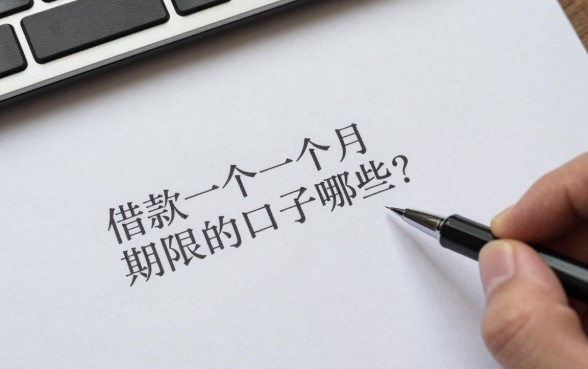 借款一个月期限的口子有哪些？哪里能快速下款？