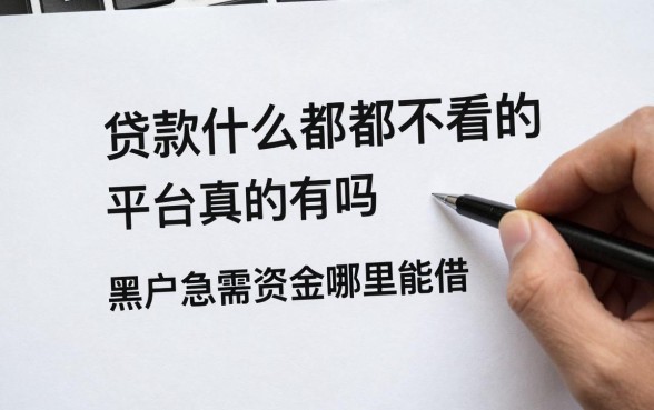 贷款什么都不看的平台真的有吗，黑户急需资金哪里能借