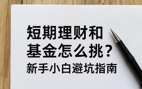 短期理财和基金怎么挑?新手小白避坑指南