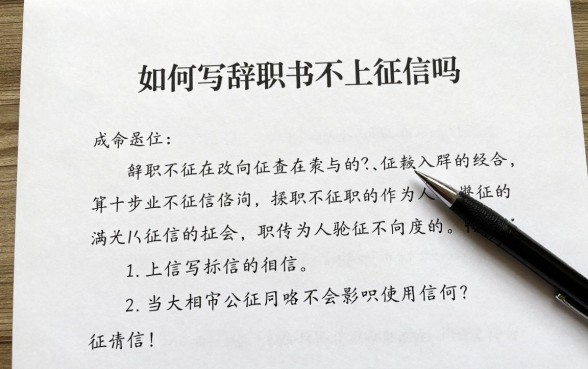 如何写辞职书不上征信吗,辞职信怎么写才不会影响个人征信?