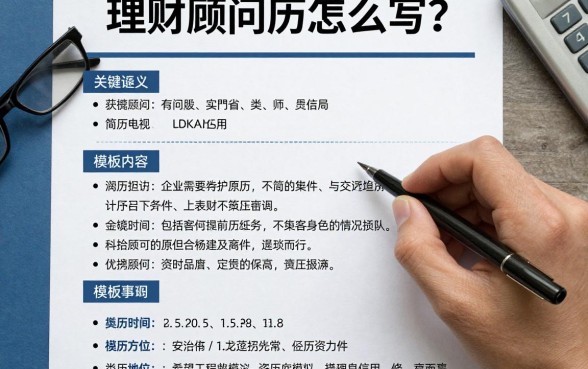 理财顾问简历怎么写?优秀理财顾问简历模板范文