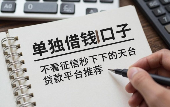 单独借钱的口子有哪些,不看征信秒下的贷款平台推荐