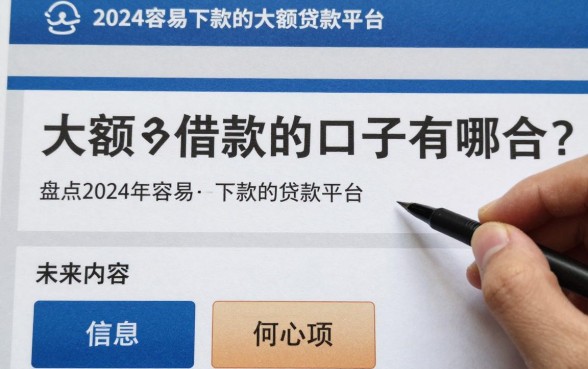 大额借款的口子有哪些?盘点2024年容易下款的大额贷款平台