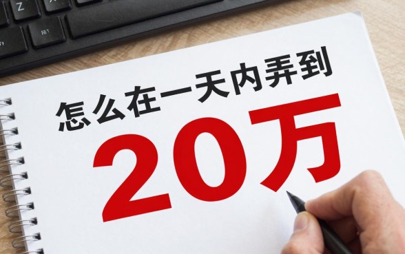 怎么在一天内弄到20万,急用钱哪里可以快速借到20万