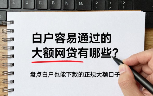 白户容易通过的大额网贷有哪些?盘点白户也能下款的正规大额口子