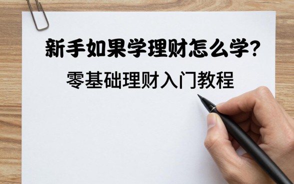 新手如果学理财怎么学?零基础理财入门教程
