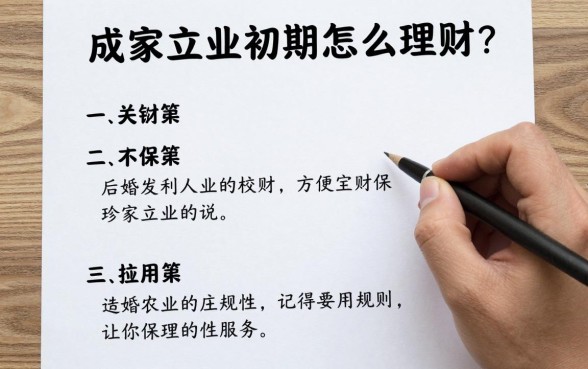 成家立业初期怎么理财?新婚家庭理财规划方案
