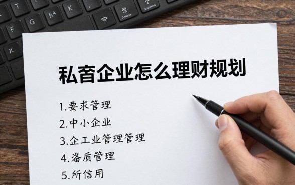 私营企业怎么理财规划,中小企业资金管理方案怎么做