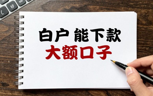 白户能下款的大额口子有哪些？纯白户哪里可以借到大额资金？