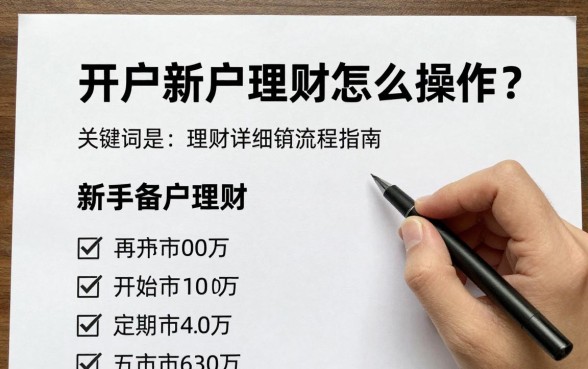 开户新户理财怎么操作？新手开户理财详细流程指南