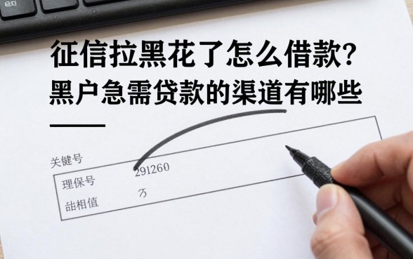 征信拉黑花了怎么借款?黑户急需贷款的渠道有哪些