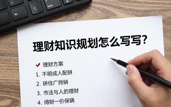 理财知识规划怎么写的?新手小白如何制定个人理财方案