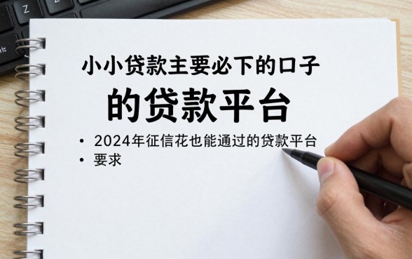 小额贷款主要必下的口子有哪些,2024年征信花也能通过的贷款平台