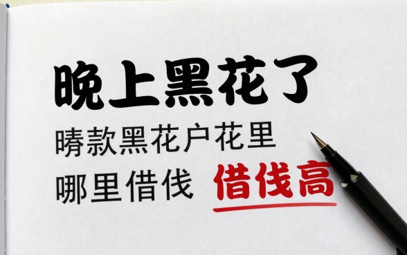 晚上黑花了借款的口子有哪些，晚上黑户花户哪里能借钱通过率高