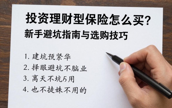 投资理财型保险怎么买?新手避坑指南与选购技巧