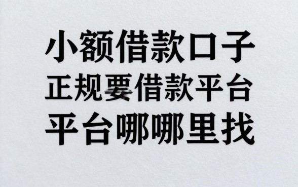 小额借款口子有哪些内容,正规小额借款平台哪里找