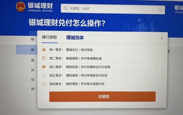 银城理财兑付怎么操作？线上申请流程详细步骤