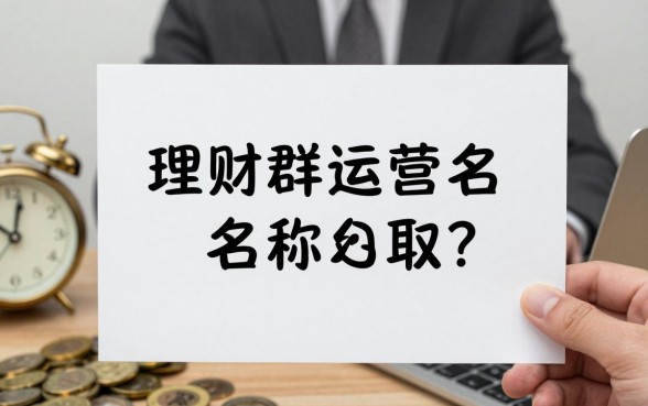理财群运营名称怎么取？如何取一个吸引人的理财群名字